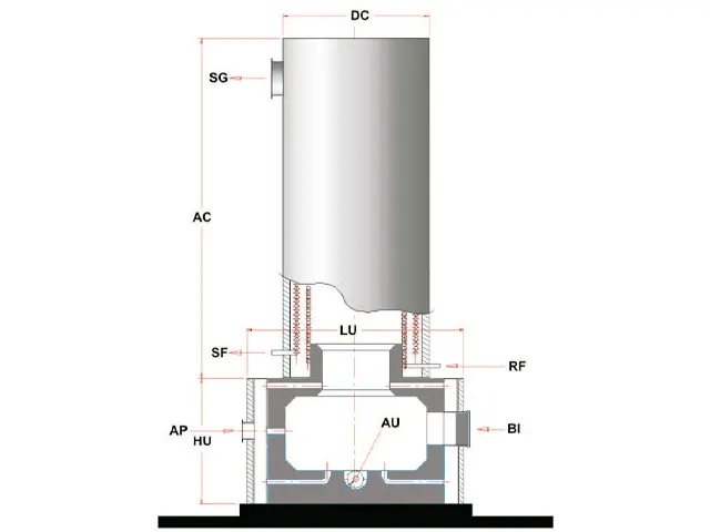 Aquecedor de Fluído Térmico Vertical a Biomassa 2.500.000 Kcal/h
