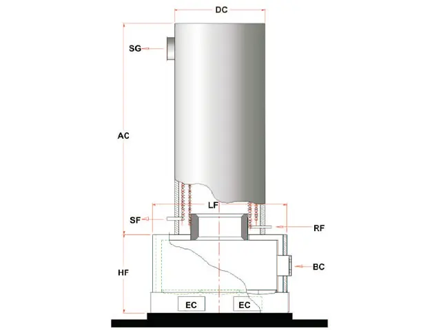 Aquecedor de Fluído Térmico Vertical a Lenha 4.000.000 Kcal/h