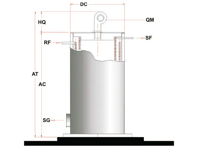 Aquecedor de Fluído Térmico Vertical a Óleo Pesado 2.500.000 Kcal/h