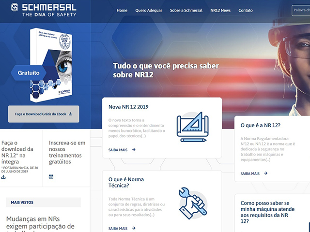 Schmersal lança portal sobre NR 12