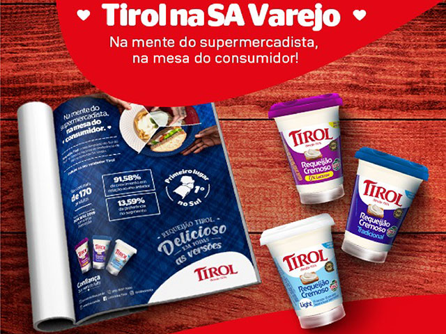 Requeijão Tirol lidera categoria na Região Sul conforme aponta pesquisa realizada pela revista SA Varejo
