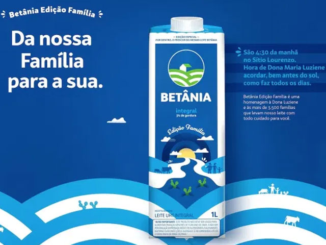 Betânia traz embalagem que homenageia os produtores de leite