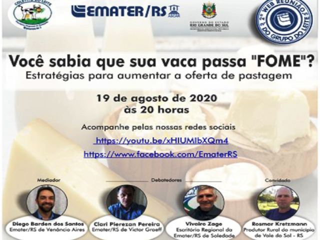 Web reunião discutirá oferta de pastagem para rebanho leiteiro