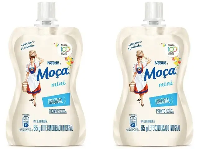 Leite Moça em nova embalagem stand-up pouch com bico