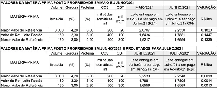 Conseleite/MG: leite entregue em julho tem projeção de alta de 0,08%