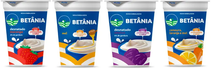 Betânia Lácteos renova embalagens das linhas Iogurte Natural e Coalhada