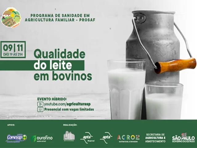 Qualidade do leite é tema de próximo treinamento do Prosaf no Vale do Paraíba