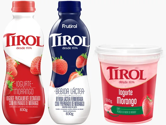 Tirol renova identidade visual dos iogurtes e bebidas lácteas