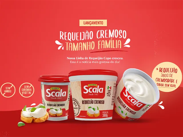 Laticínio Scala apresenta seu Requeijão Tradicional Copo em nova opção de embalagem com 380g