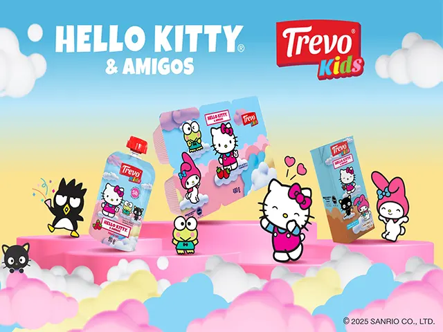 Trevo Lácteos lança novos produtos Hello Kitty e Amigos