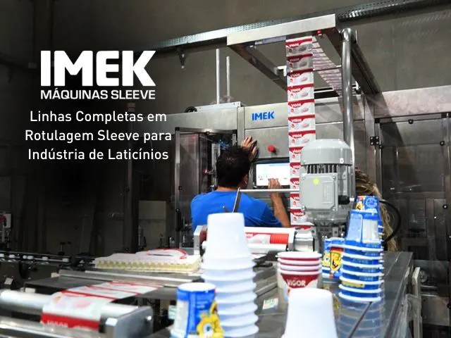 Linhas completas para rotulagem sleeve para indústria de laticínios