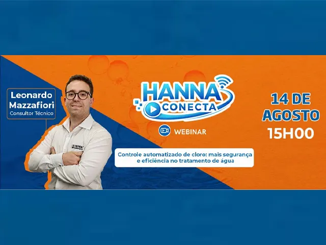 Hanna Conecta: Webinar Controle automatizado de cloro: mais segurança e eficiência no tratamento de água
