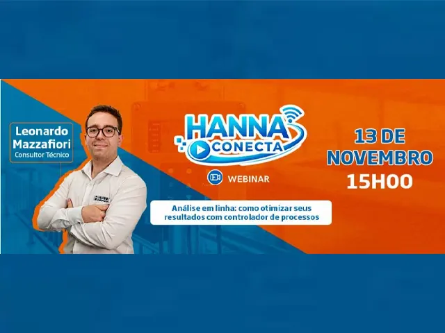 Hanna Conecta: Webinar Análise em Linha: como otimizar seus resultados com controlador de processos