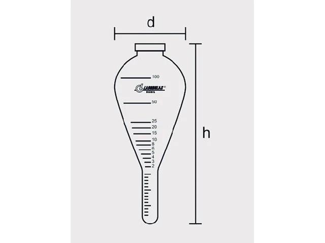 Tubo de Centrífuga Tipo Pera Graduação de 100 ml Laborglas