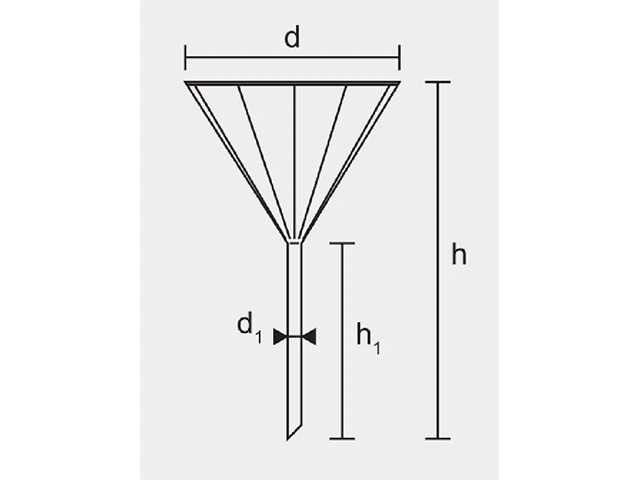 Funil Analítico Raiado Haste Curta Boro Silicato Laborglas