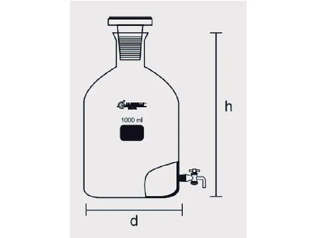 Frasco Mariotte com Torneira de PTFE 500 ml Laborglas