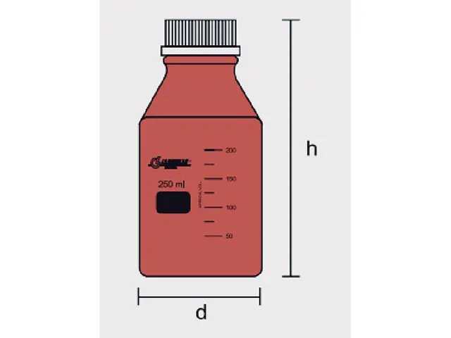 Frasco Reagente com Rosca Âmbar, Tampa e Anel Antigota Azul 20.000 ml Laborglas