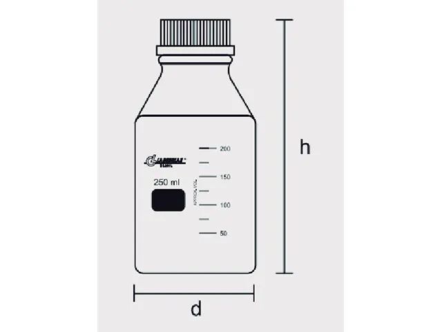 Frasco Reagente com Rosca, Tampa e Anel Antigota Azul 2.000 ml Laborglas