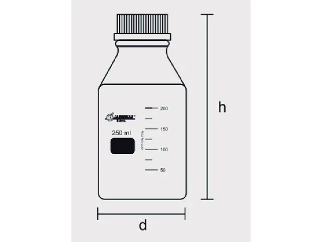 Frasco Reagente com Rosca, Tampa e Anel Antigota Azul 1.000 ml Laborglas