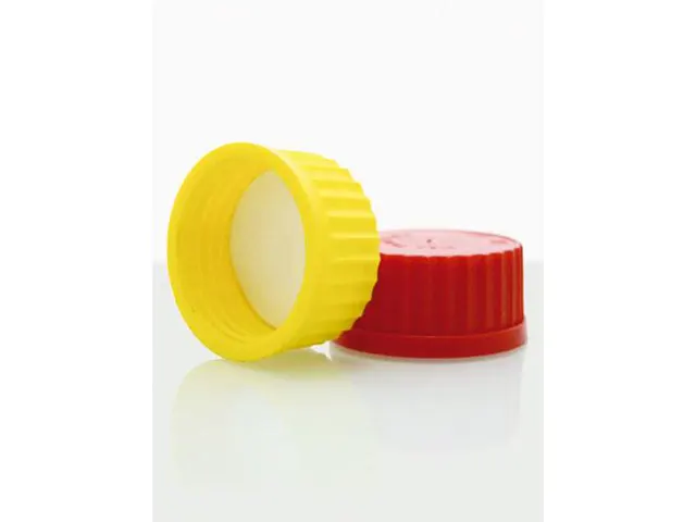 Tampa de Rosca Amarelo em Polipropileno com Septo de Silicone GL 45 Laborglas