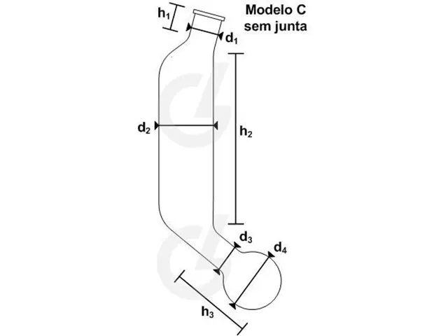 Frasco de extração Mojonnier Modelo C sem Junta Laborglas