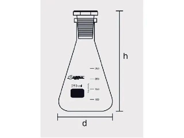 Frasco Erlenmeyer com Rolha de Vidro 300 ml Laborglas