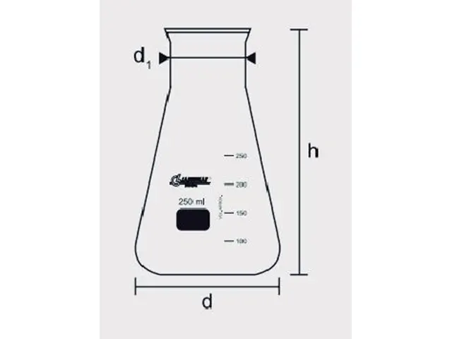 Frasco Erlenmeyer Boca Larga Graduado 200 ml Laborglas