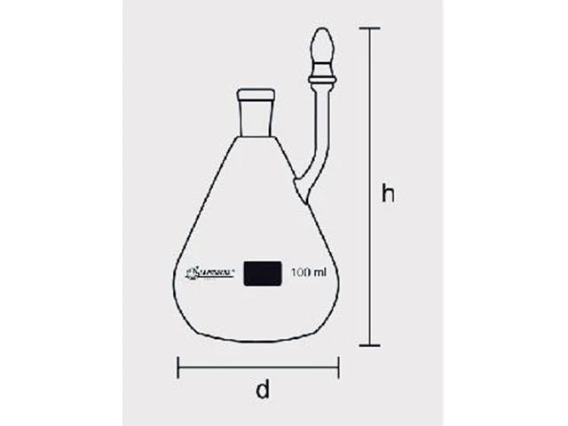 Picnômetro Gay Lussac com Saída Lateral sem Termômetro 1.000 ml Laborglas