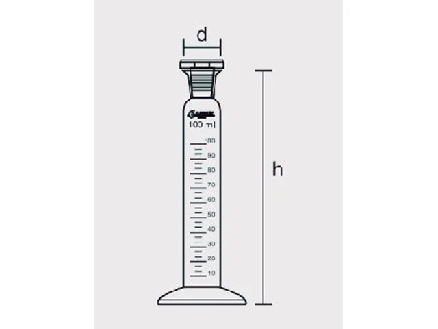 Proveta Graduada Classe A Base Redonda de Vidro com Rolha de Vidro 100 ml Laborglas