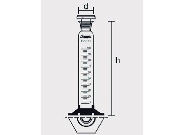 Proveta Graduada de Vidro Classe A Base Hexagonal e Rolha de Polipropileno 10 ml Laborglas