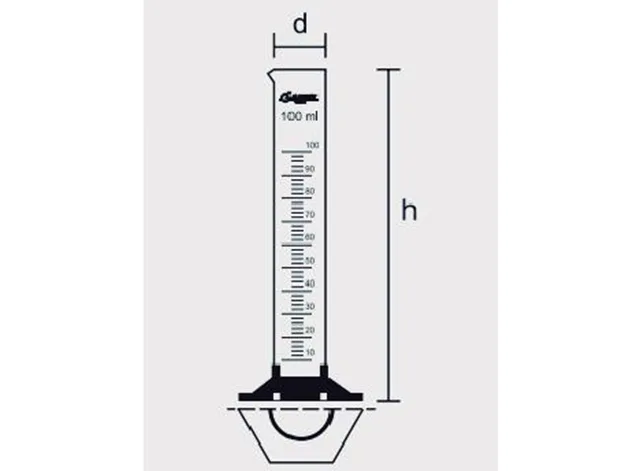 Proveta Graduada de Vidro e Base Hexagonal de Polipropileno 10 ml Laborglas