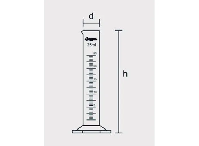 Proveta Graduada Classe A Base Hexagonal de Vidro 250 ml Laborglas