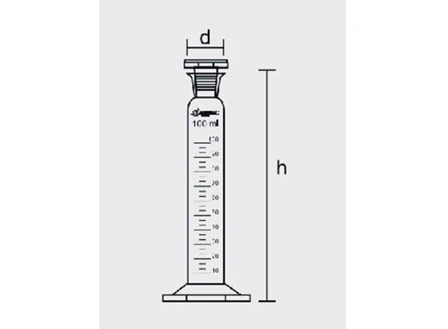 Proveta Graduada Base Hexagonal de Vidro com Rolha de Vidro 50 ml Laborglas