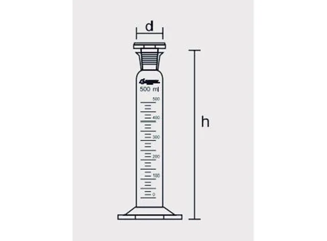 Proveta Graduada de Vidro Classe A Base Hexagonal Polipropileno Rolha de Vidro 10 ml Laborglas