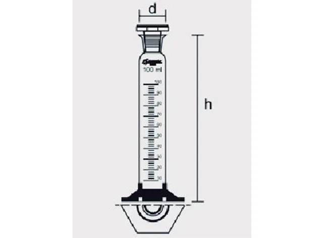 Proveta Graduada Base Hexagonal de Vidro com Rolha Polipropileno 2.000 ml Laborglas