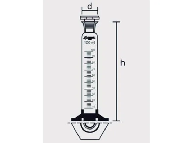 Proveta Graduada de Vidro Base Hexagonal de Polipropileno com Rolha de Vidro 10 ml Laborglas