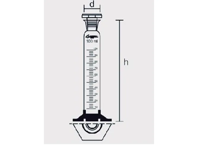 Proveta Graduada de Vidro Base Hexagonal de Polipropileno com Rolha de Polipropileno 10 ml Laborglas