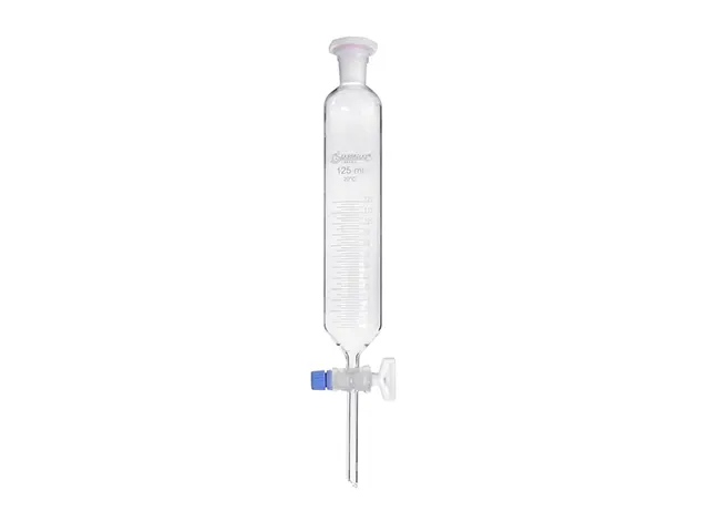 Funil Separação Cilíndrico Torneira Vidro e Rolha Polipropileno 125 ml Laborglas