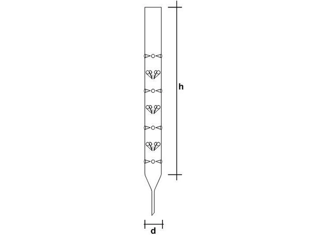 Coluna Vigroux sem Junta 25 x 600 mm Laborglas