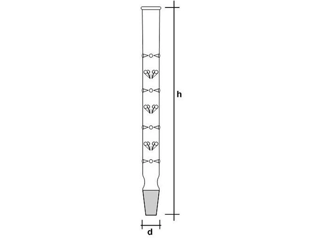 Coluna Vigroux com 1 Junta Inferior 30 x 600 mm Laborglas