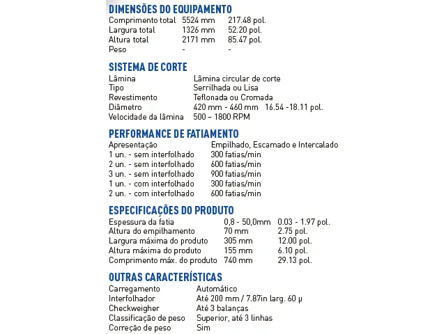 Fatiadora Interfolhadora Industrial de Queijos FTI-600 Plus Aut