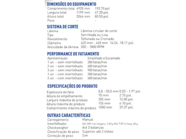 Fatiadora Interfolhadora Industrial de Frios FTI-600 Plus