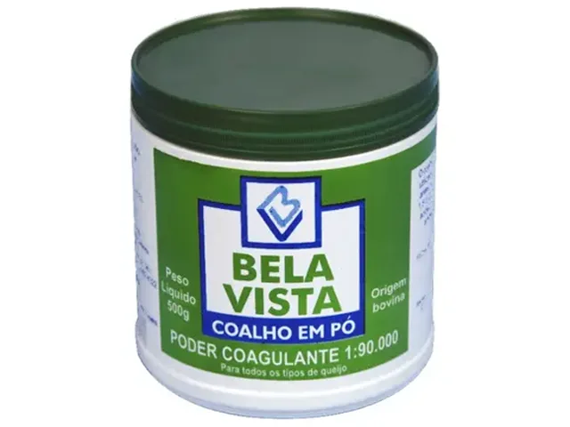 Coalho em Pó Origem Bovina para Queijos Bela Vista 1:90.000 Pote 500g