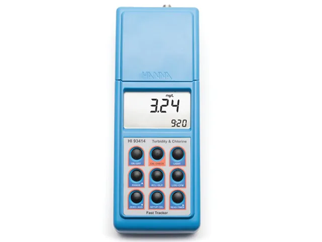 Turbidímetro e Medidor de Cloro Acordância com EPA Tecnologia Fast Tracker HI93414-02
