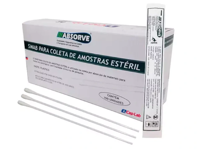 Swab Estéril Para Coleta de Amostras com Haste de Plástico