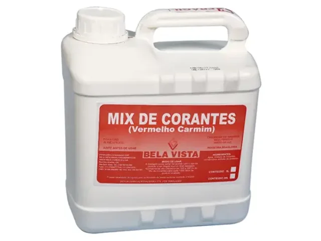 Mix de Corantes Vermelho Carmim para Iogurtes e Bebidas Lácteas Bombona 5L