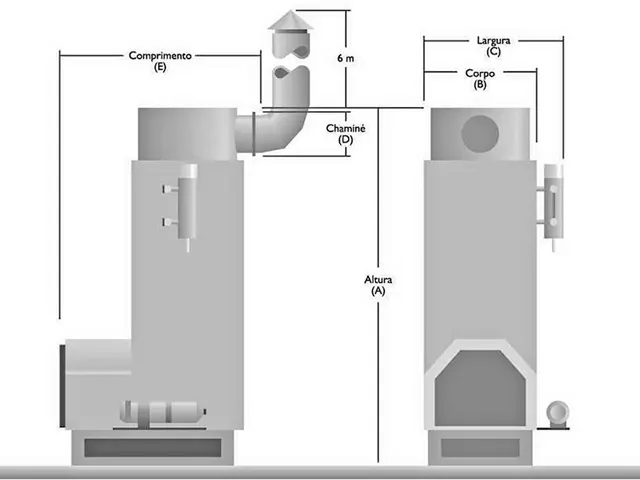 Caldeira de Vapor Saturado Vertical a Lenha 500 a 550 Kg/h