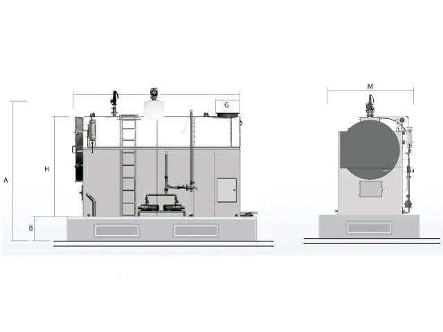 Caldeira de Vapor Saturado Compacta a Lenha 2.000 a 2.200 Kg/h