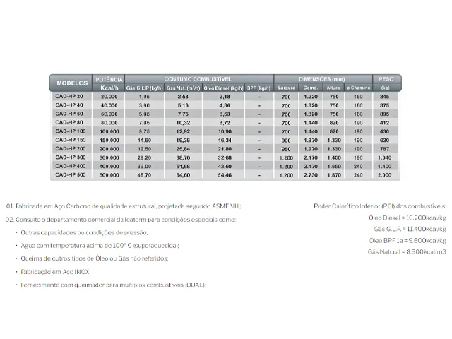 Caldeira de Aquecimento Direto Horizontal Pressurizada a Gás GLP 100.000 Kcal/h