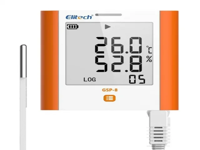 Datalogger de Temperatura e Umidade com Sensor Externo 100.000 Leituras - GSP-8